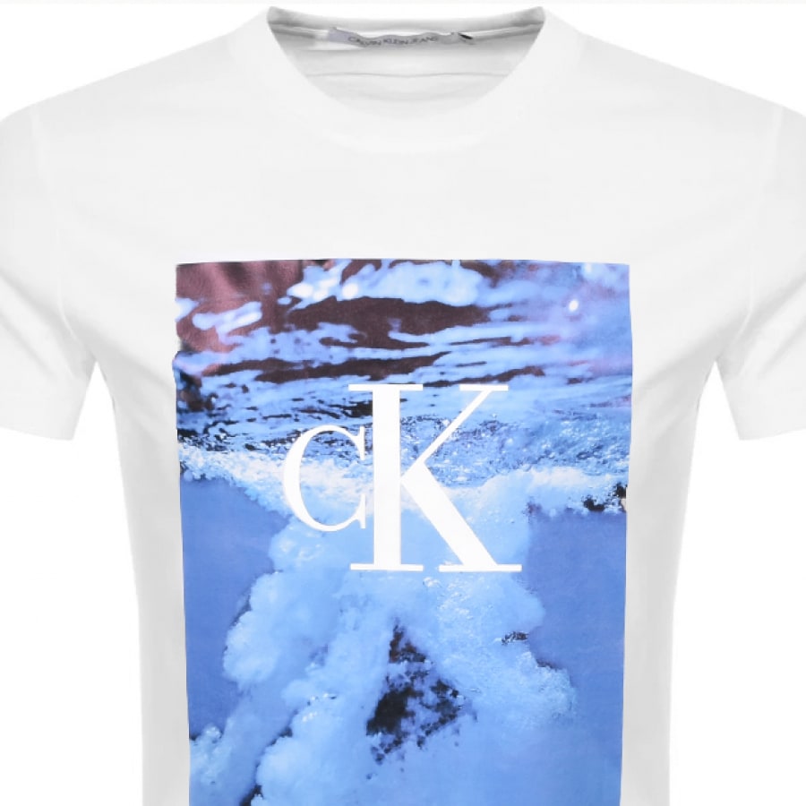 Alternative Image for ProductCalvin Klein Jeans Wave Photo Print T Shirt White2